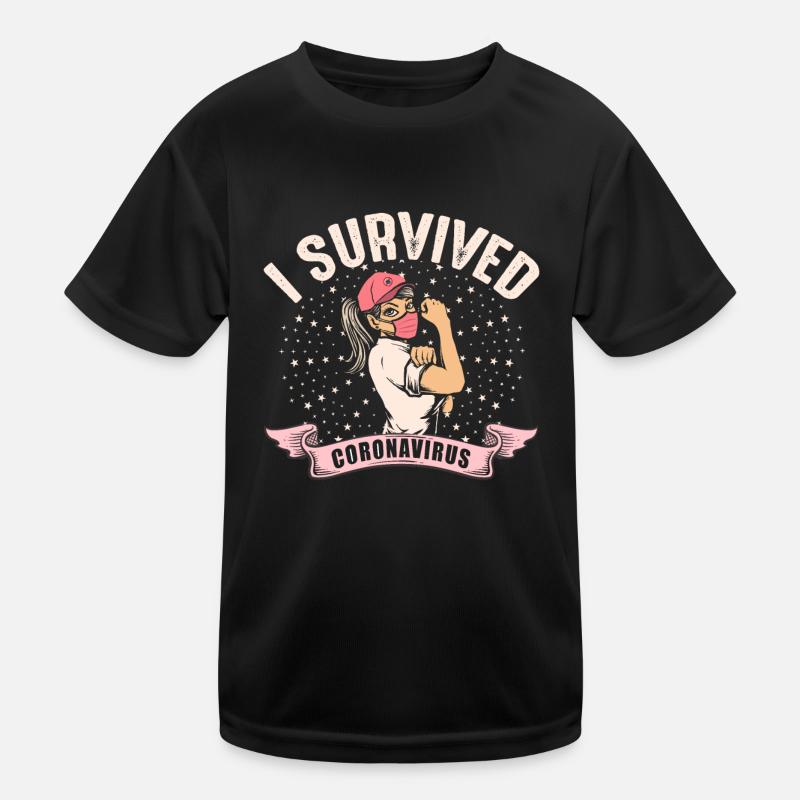 Coronavirus Covid 19 I Survived Kinder Funktions-T-Shirt