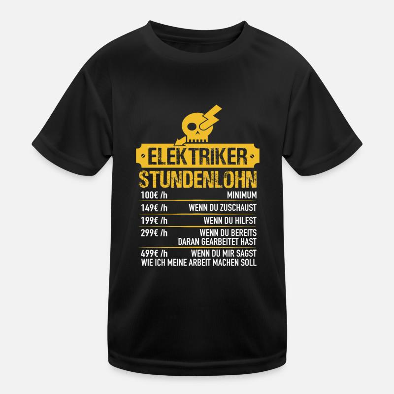 Électriciens Salaire horaire T-shirt sport Enfant