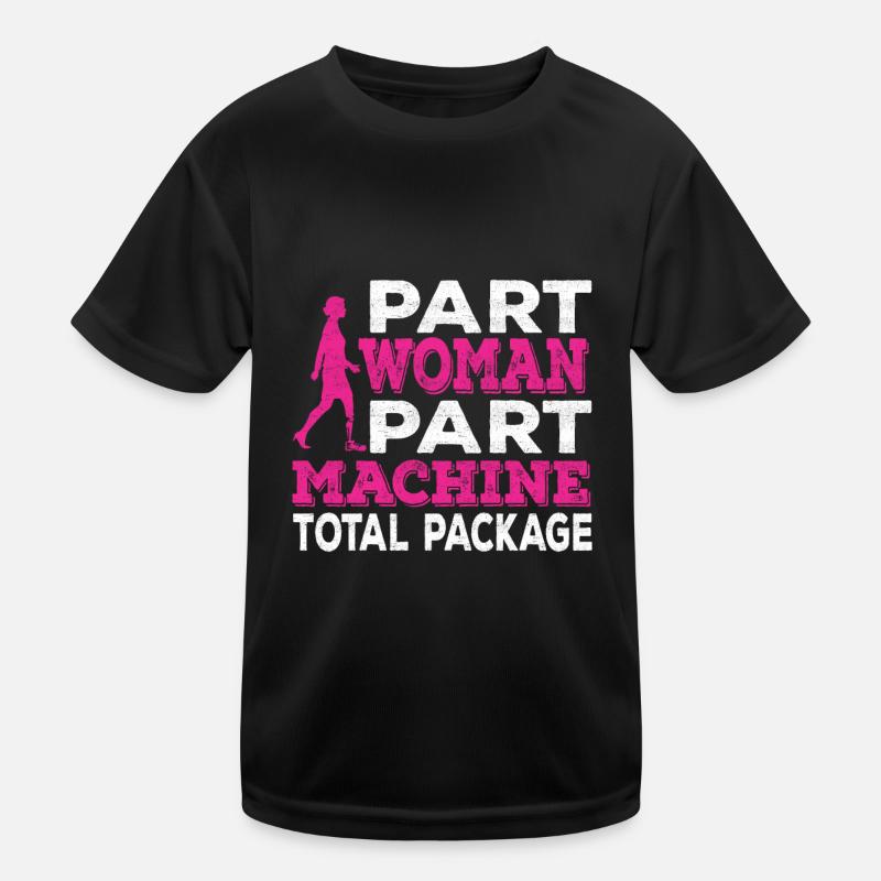 Teil Frau Teil Maschine Amputierte Prothese Bein Kinder Funktions-T-Shirt