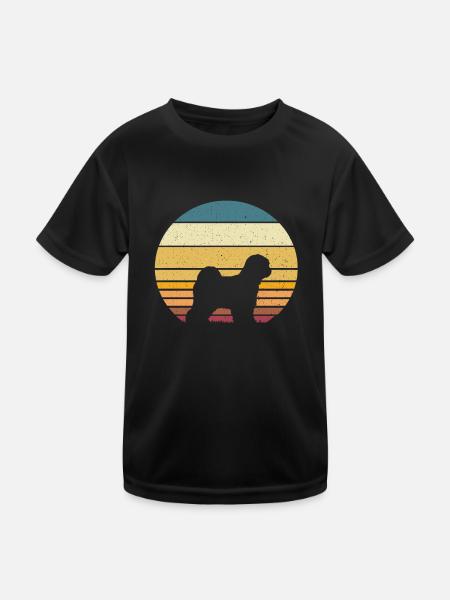 Tibetischen Terrier - Kinder Funktions-T-Shirt - Schwarz - Vorne