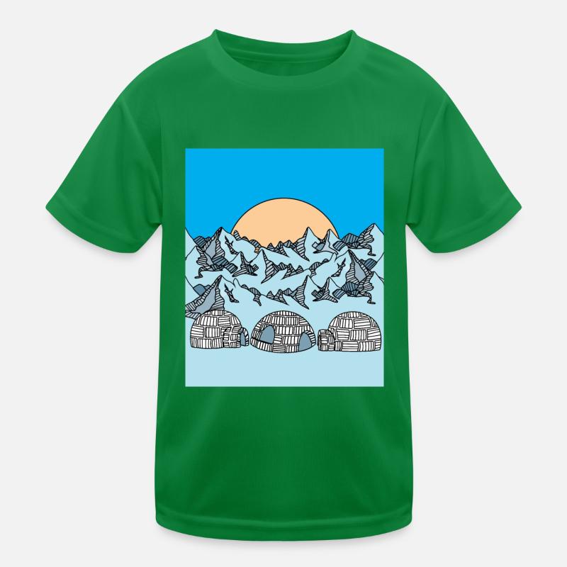 Iglu Schnee und Eislandschaft Kinder Funktions-T-Shirt