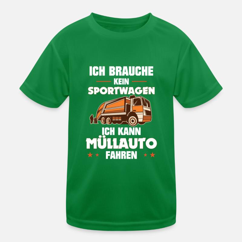Müllmann Müllabfuhr Müllauto Kinder Funktions-T-Shirt