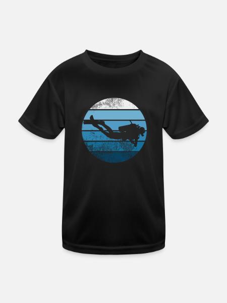 Retro Scuba Diving Diver Gift Scuba Diving - Kids Functional T-Shirt - black