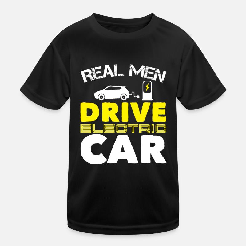 E Auto Elektro Auto Grün Kinder Funktions-T-Shirt