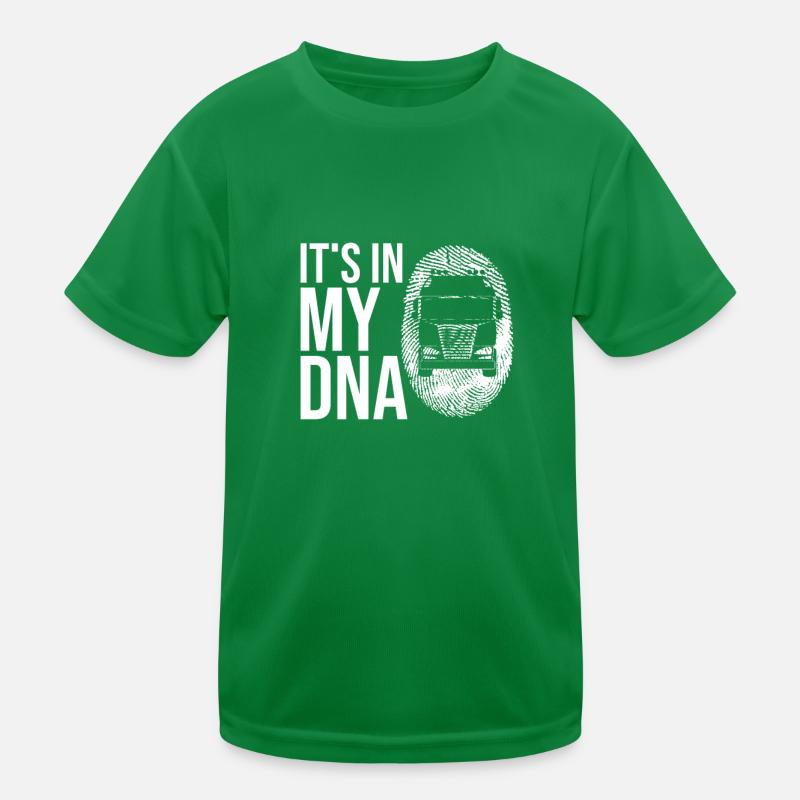 Camion Conduite mon camionneur ADN Sort empreinte digitale T-shirt sport Enfant