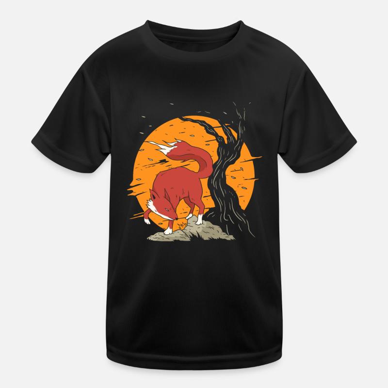 Kitsune Anime Red Fox Gift Kids Functional T-Shirt