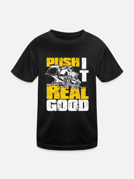 Bulldozer Bulldozer Bulleuse Bulldozer Bulleuse Bulldozer Bull - T-shirt sport Enfant - noir - Devant