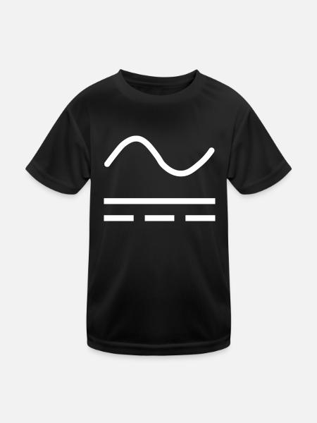 Aktueller Durchfluss - Kinder Funktions-T-Shirt - Schwarz - Vorne