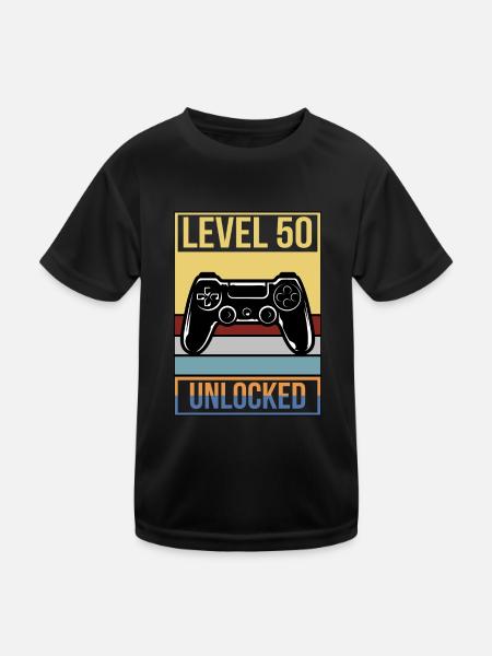 50. Geburtstag Birthday 1971 Gaming Level 50 - Kinder Funktions-T-Shirt - Schwarz