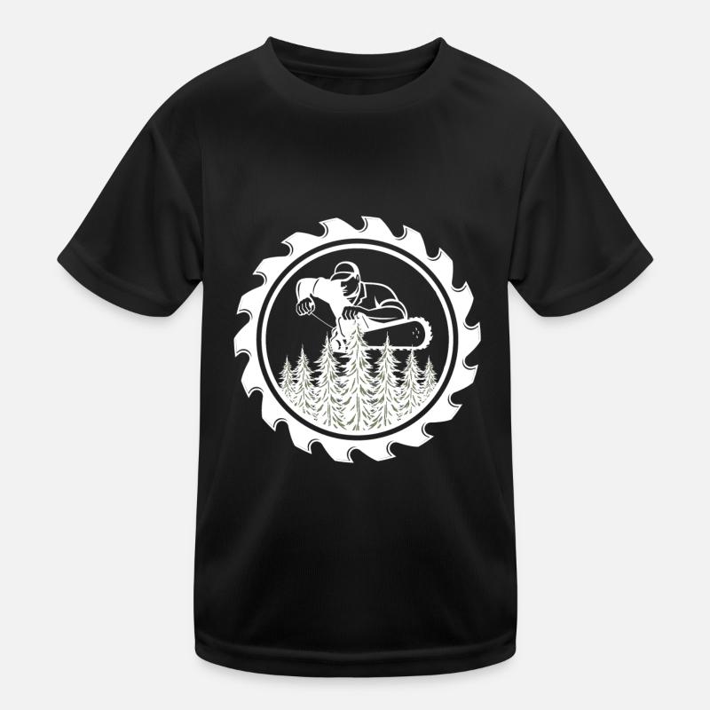 Tronçonneuse Axt Förster Bûcheron scie chaîne T-shirt sport Enfant