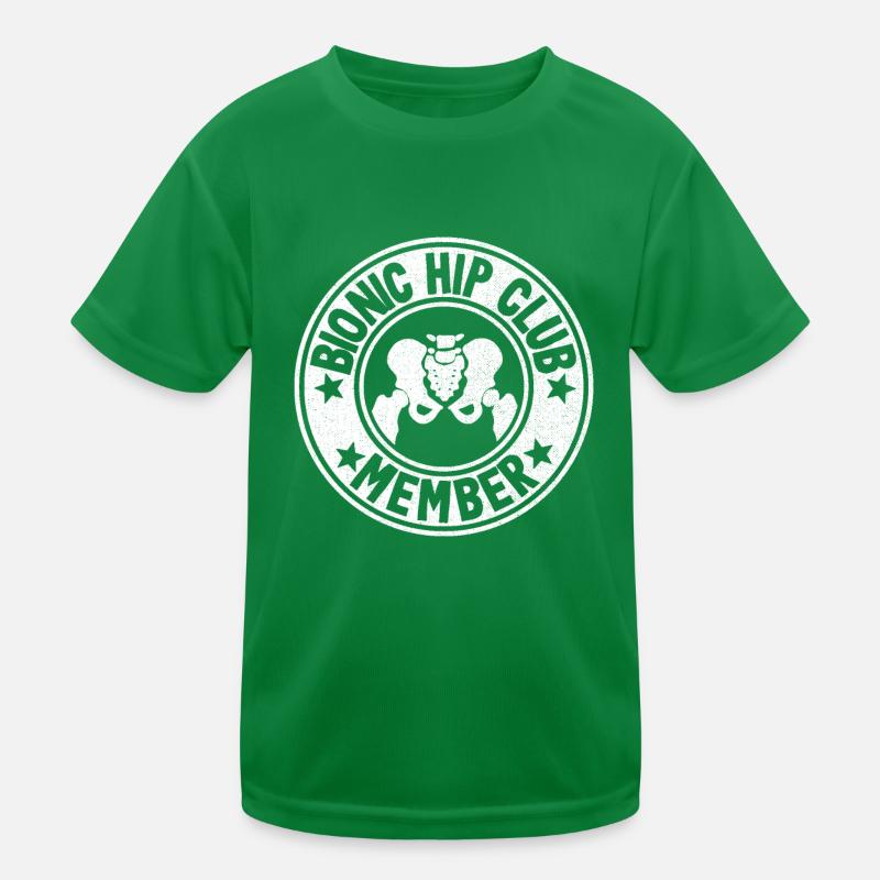 Neue Hüfte Hüft OP Operation Genesung Lustig Logo Kinder Funktions-T-Shirt