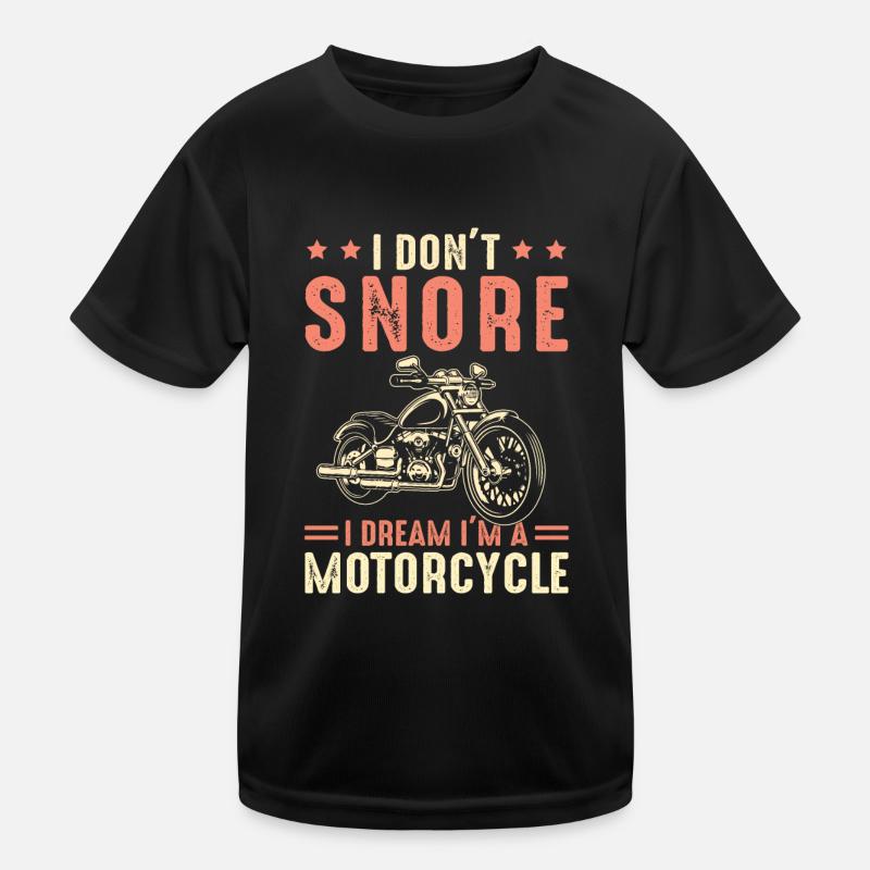 I Don't Snore - Motorcycle - Snoring Biker Kids Functional T-Shirt