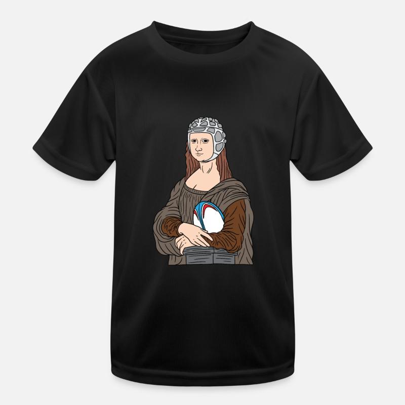 Mona Lisa loves rugby Kids Functional T-Shirt