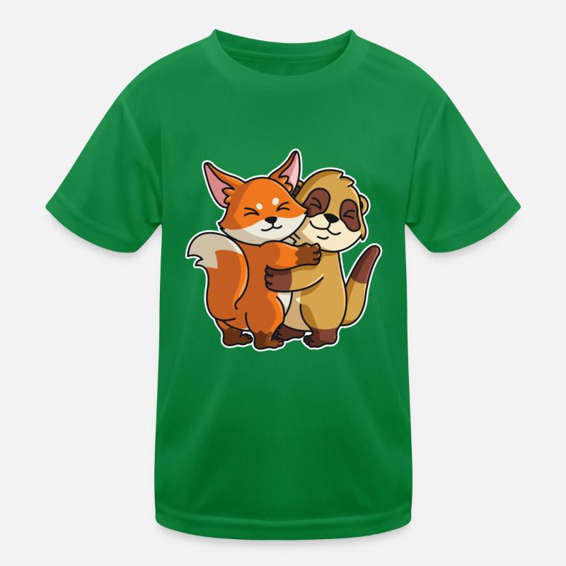 Fuchs mit Erdmännchen Liebe süßes niedliche Tiere Kinder Funktions-T-Shirt