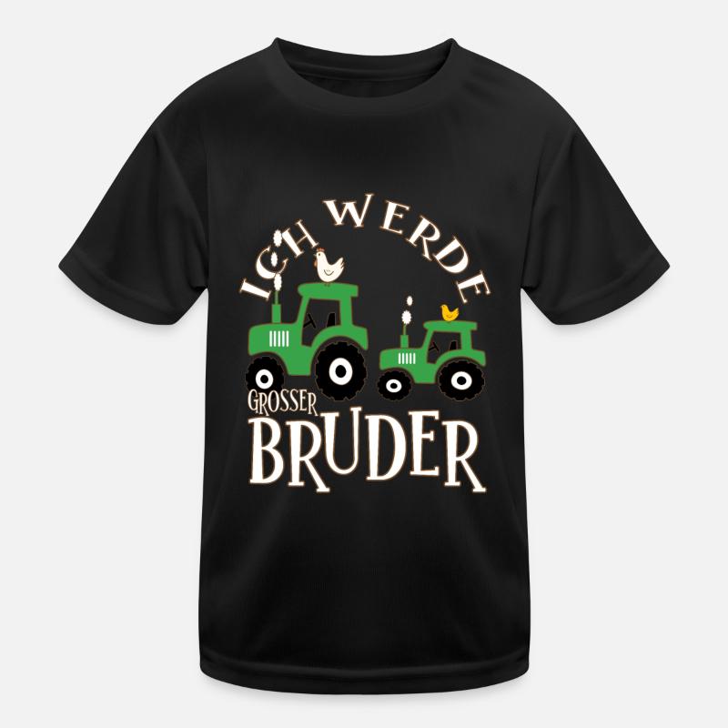 Ich werde großer Bruder Traktor Geschenk Kinder Funktions-T-Shirt