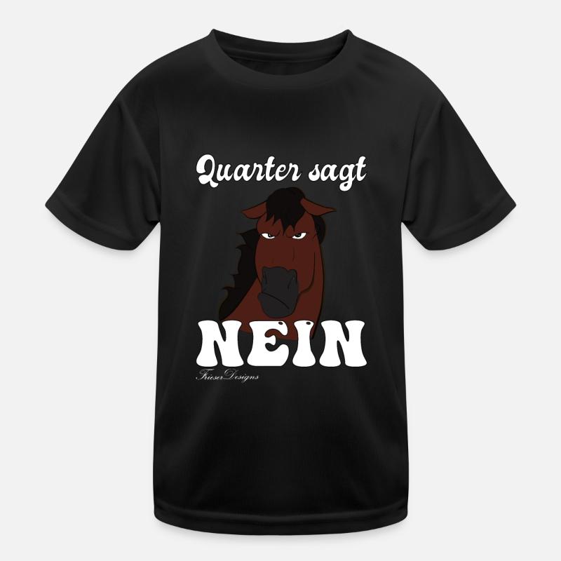 Quarter says no, funny and cute comic horses Kids Functional T-Shirt