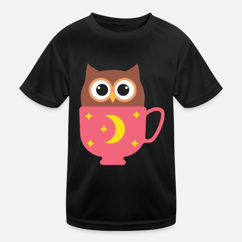 Eule in der Tasse Kinder Funktions-T-Shirt
