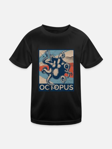 Pieuvres - T-shirt sport Enfant - noir - Devant