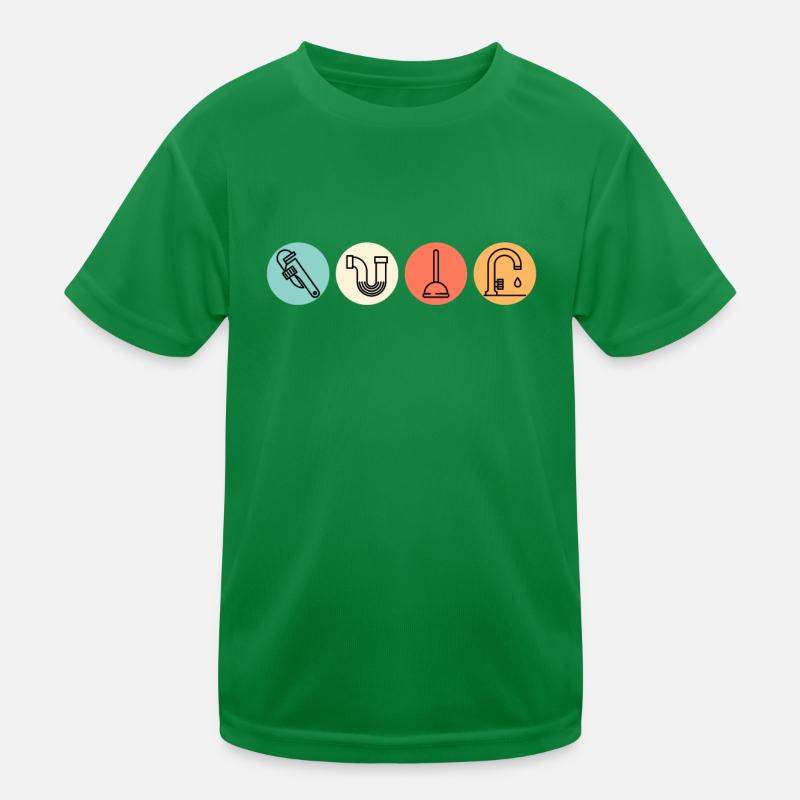 Mécanicien d’installation Plombier fabricant de chauffage rétro T-shirt sport Enfant