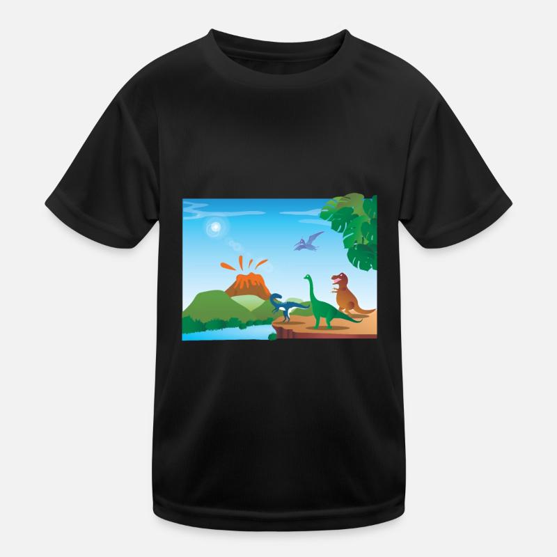 dinosaur volcano Kids Functional T-Shirt