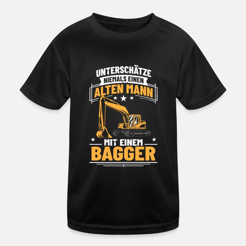 Baggerwagen Baggerkostüm Alter Mann Baggermotiv Kinder Funktions-T-Shirt