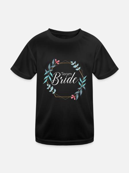 Team Bride - Stag do Bride - Kids Functional T-Shirt - black - Front