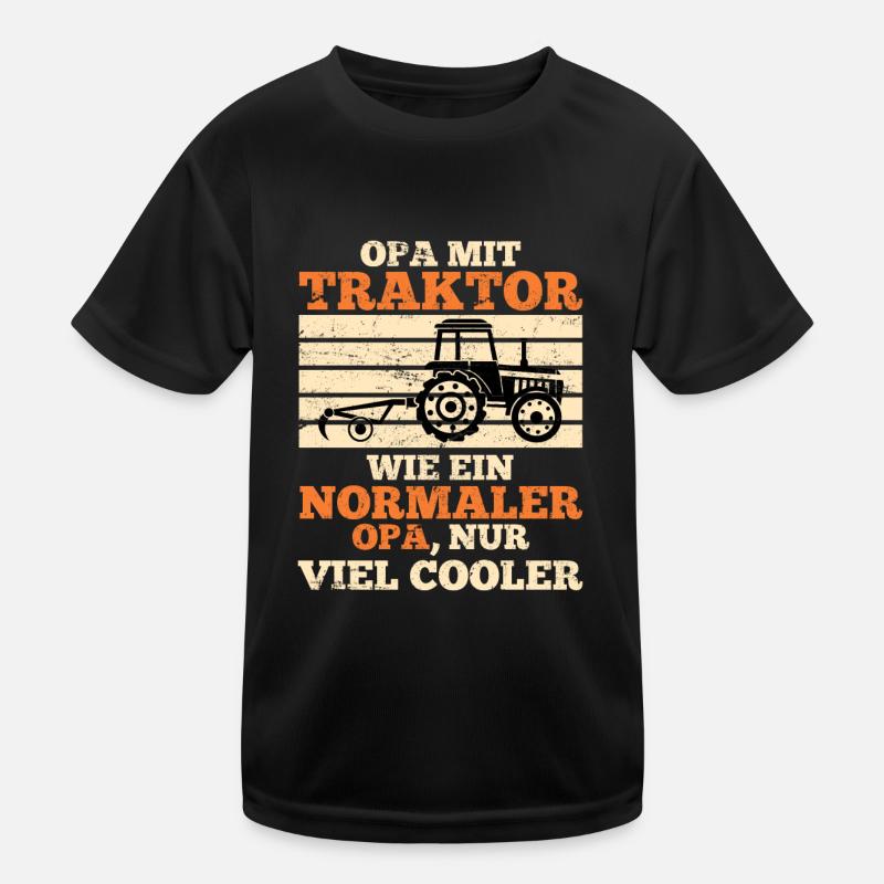 Opa Traktor Trekker Geschenk Landwirt Bauer Kinder Funktions-T-Shirt