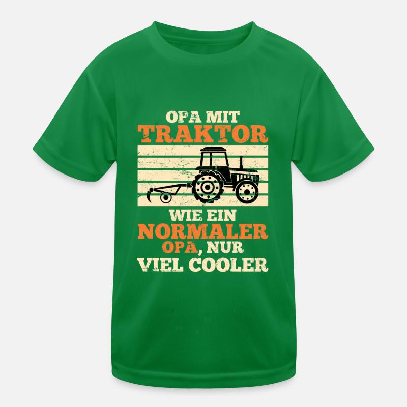 Opa Traktor Trekker Geschenk Landwirt Bauer Kinder Funktions-T-Shirt