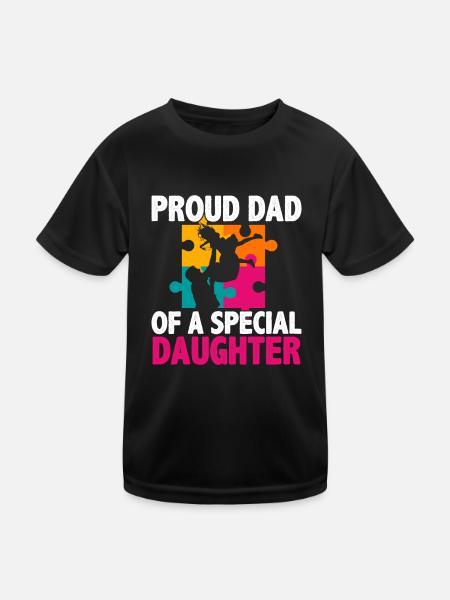 Stolzer Vater Einer Besonderen Tochter - Kinder Funktions-T-Shirt - Schwarz - Vorne
