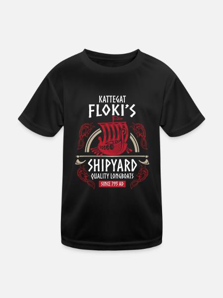 Viking, Kattegat Flokis Shipyard - Kids Functional T-Shirt - black - Front