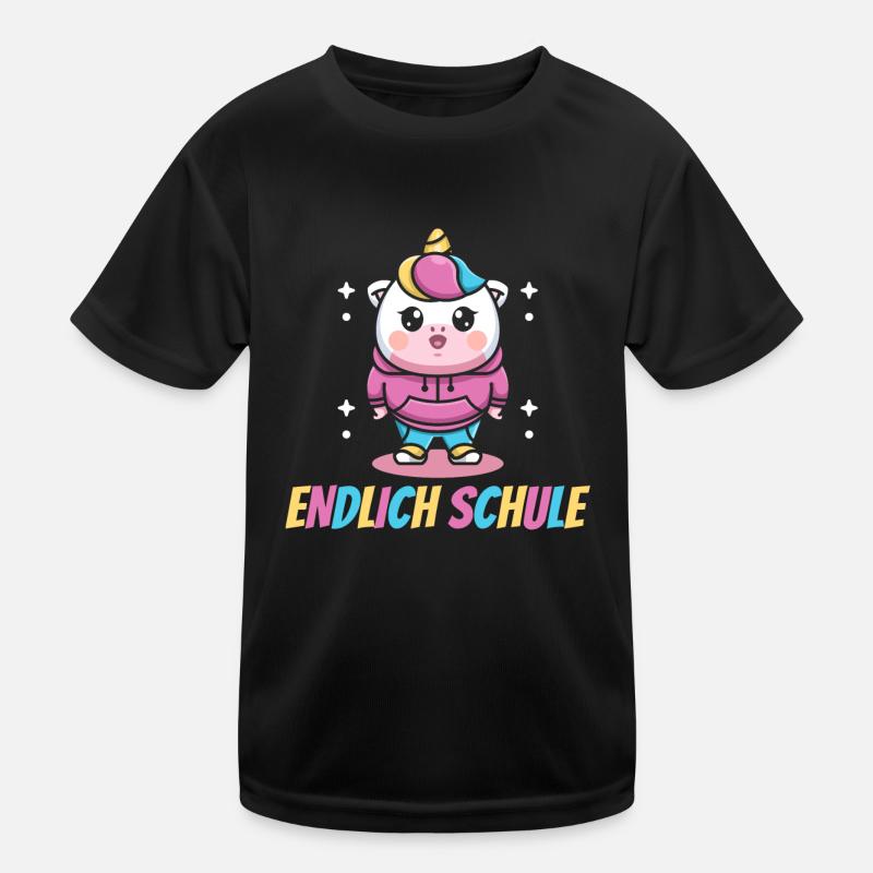Einhorn, Endlich Schule, Einhörner Kinder Funktions-T-Shirt
