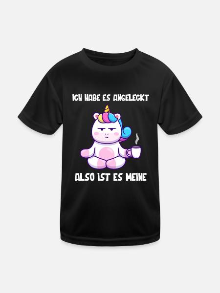 Einhorn, Lustiger Einhörner Spruch - Kinder Funktions-T-Shirt - Schwarz - Vorne