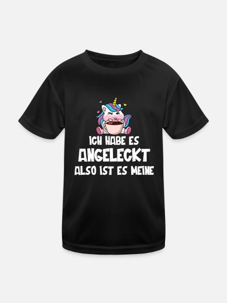 Einhorn, Lustiger Einhörner Spruch - Kinder Funktions-T-Shirt - Schwarz - Vorne