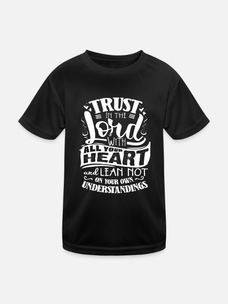 Verse biblique, Dieu chrétien, prière - T-shirt sport Enfant - noir - Devant