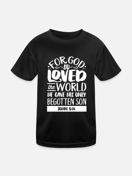 Verse biblique, Dieu chrétien, prière - T-shirt sport Enfant - noir - Devant