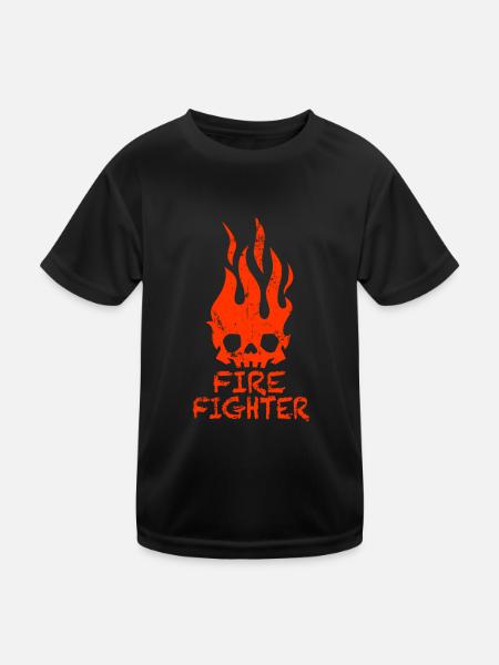 Firefighter Firefighters Pompier - T-shirt sport Enfant - noir - Devant