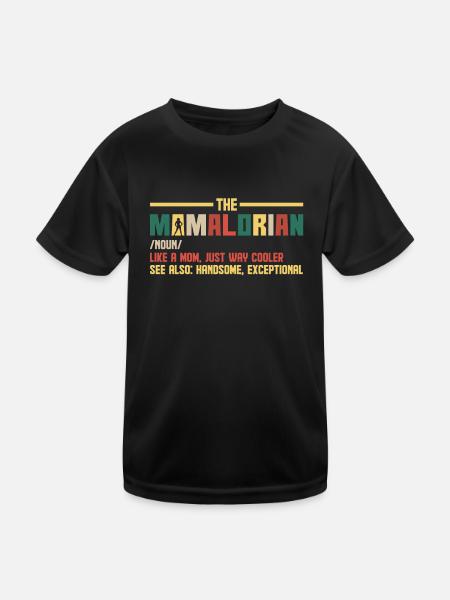 Mamalorian Maman Maman Rétro - T-shirt sport Enfant - noir - Devant
