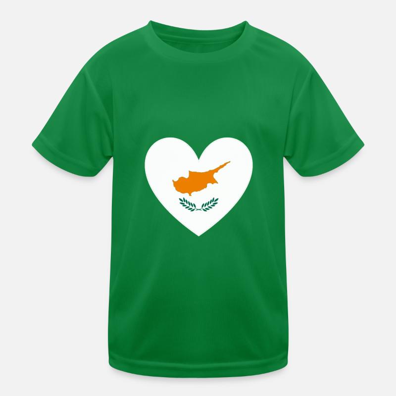 Zypern Flagge Herz Kinder Funktions-T-Shirt