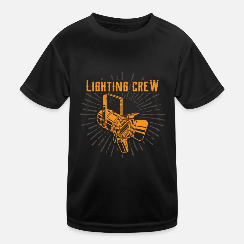 LIGHTING CREW Oberbeleuchter Lichttechniker Kinder Funktions-T-Shirt