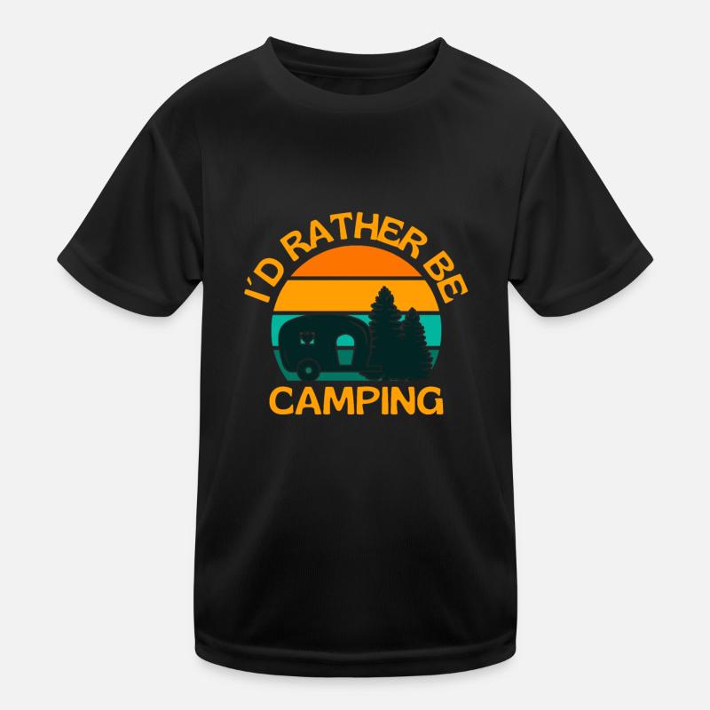 I Would Rather Be Camping Caravan Kids Functional T-Shirt