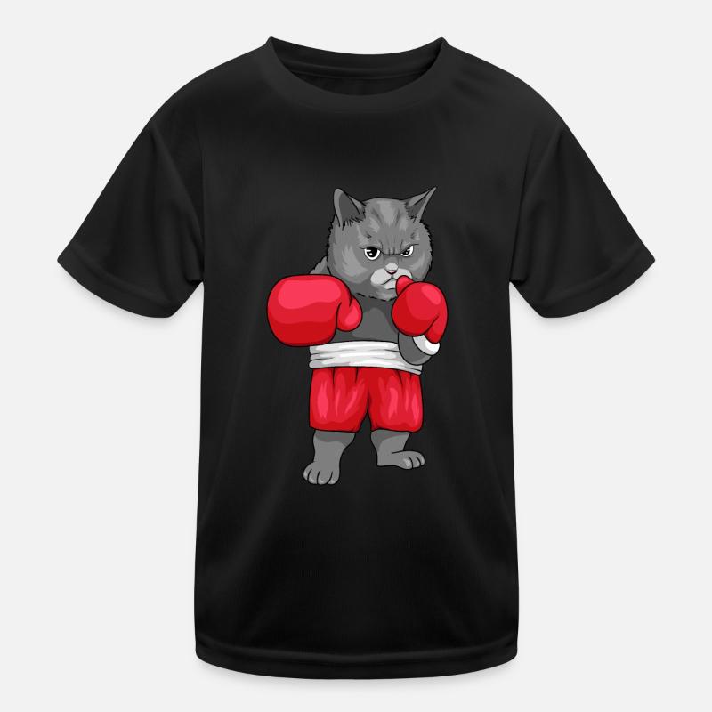 Boxing Cat Boxkatze Kinder Funktions-T-Shirt