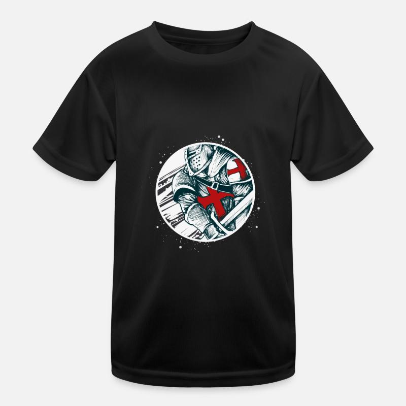 Knight Templar Warrior Knights Kids Functional T-Shirt