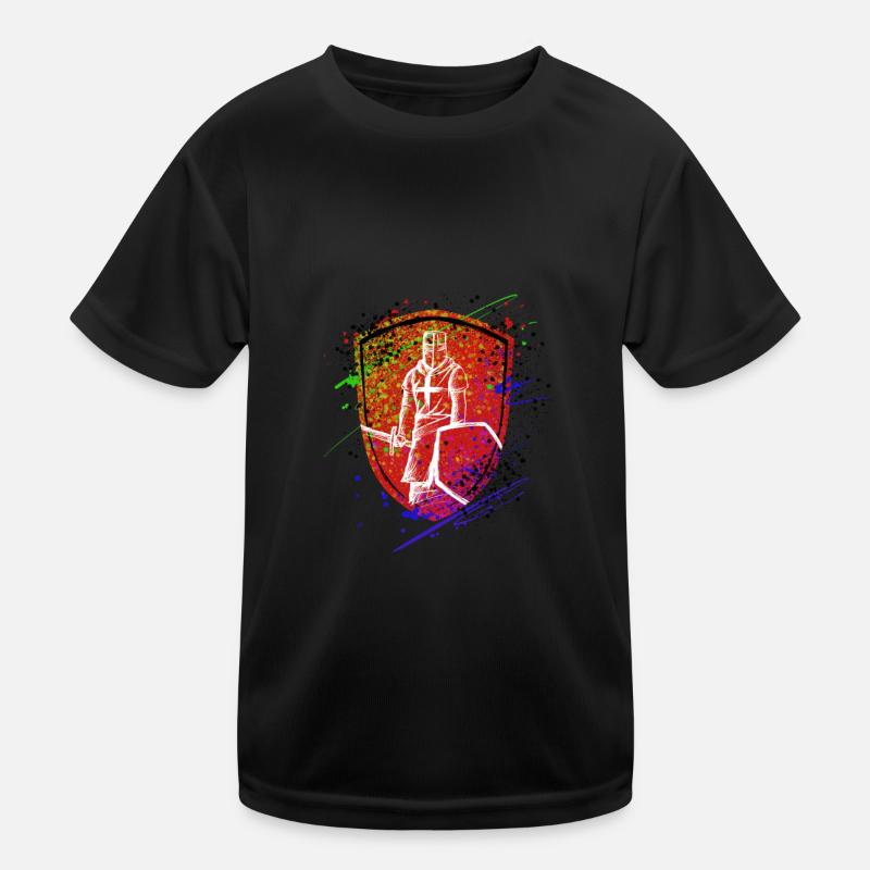 Schild Ritter Templer Krieger Kinder Funktions-T-Shirt