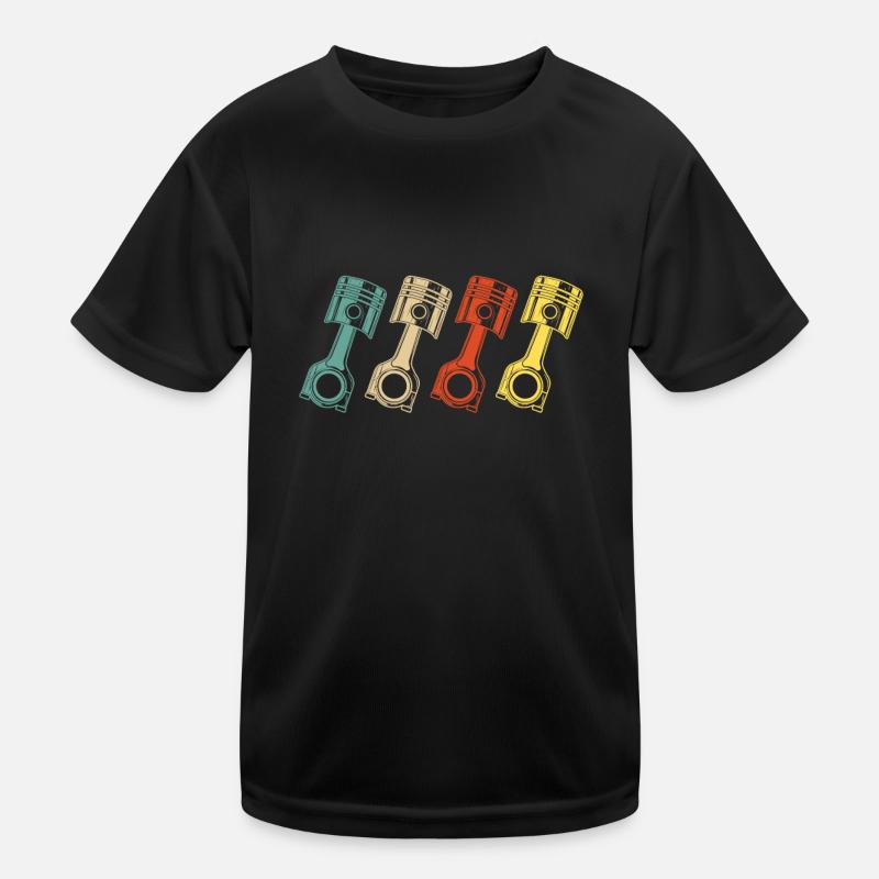 Car Mechanic Vintage Piston Workshop Screwdriver - Kids Functional T-Shirt - black