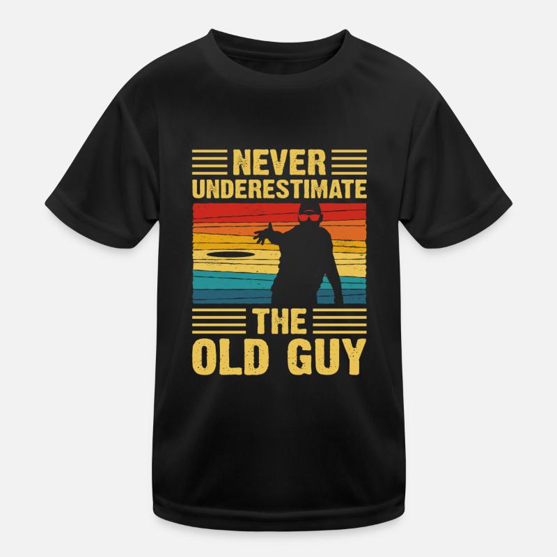 Never Understimate The Old Guy Disc Golf Vintage T-shirt sport Enfant