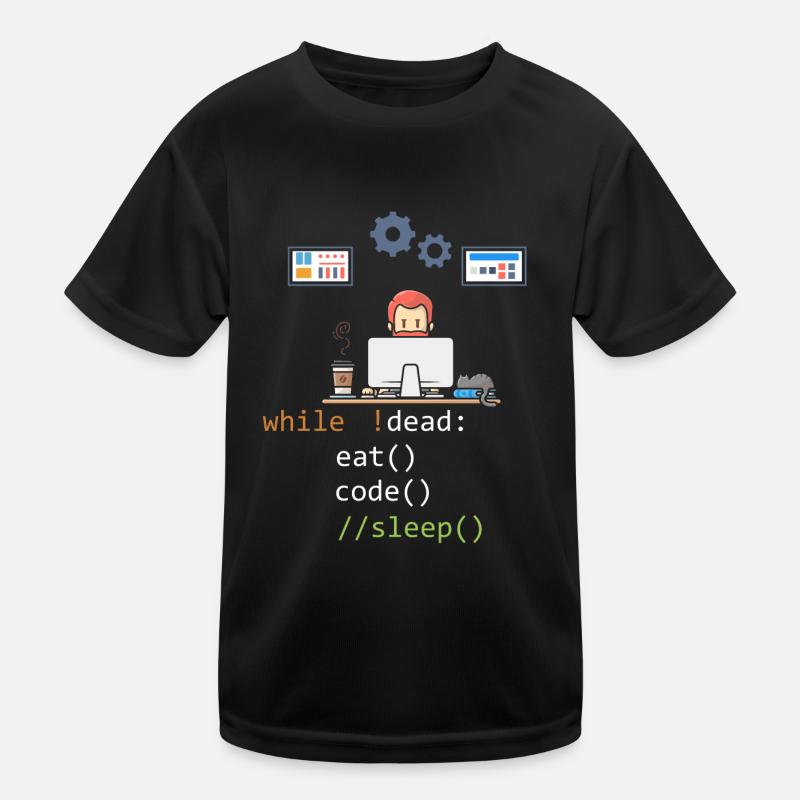 Dead Eat Code Sleep Funny Programming Computer Pro T-shirt sport Enfant