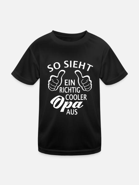 So sieht ein richtig cooler Opa aus - Großvater - Kinder Funktions-T-Shirt - Schwarz - Vorne