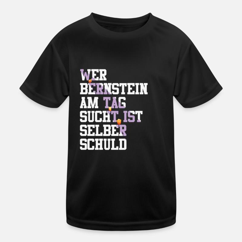Bernstein Strand Urlaub Lampe Ostsee Geschenkidee Kinder Funktions-T-Shirt