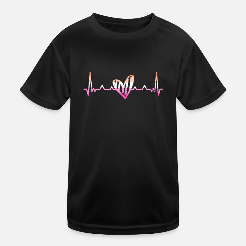 Lesbischer Herzschlag Herzfrequenz Lesbian Pride Kinder Funktions-T-Shirt