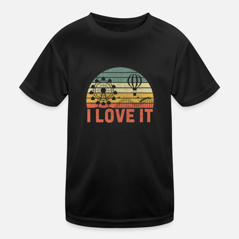 Roller coaster amusement park Rummel Kirmes fair Kids Functional T-Shirt